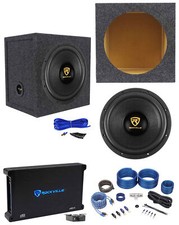 Rockville W12K9D4 12" 4000w Car Subwoofer Sealed Sub Box Mono Amplifier Amp Kit