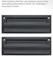 QCAA Solid Brass Mail Slot, with 1pack(Matte Black), Matte Black