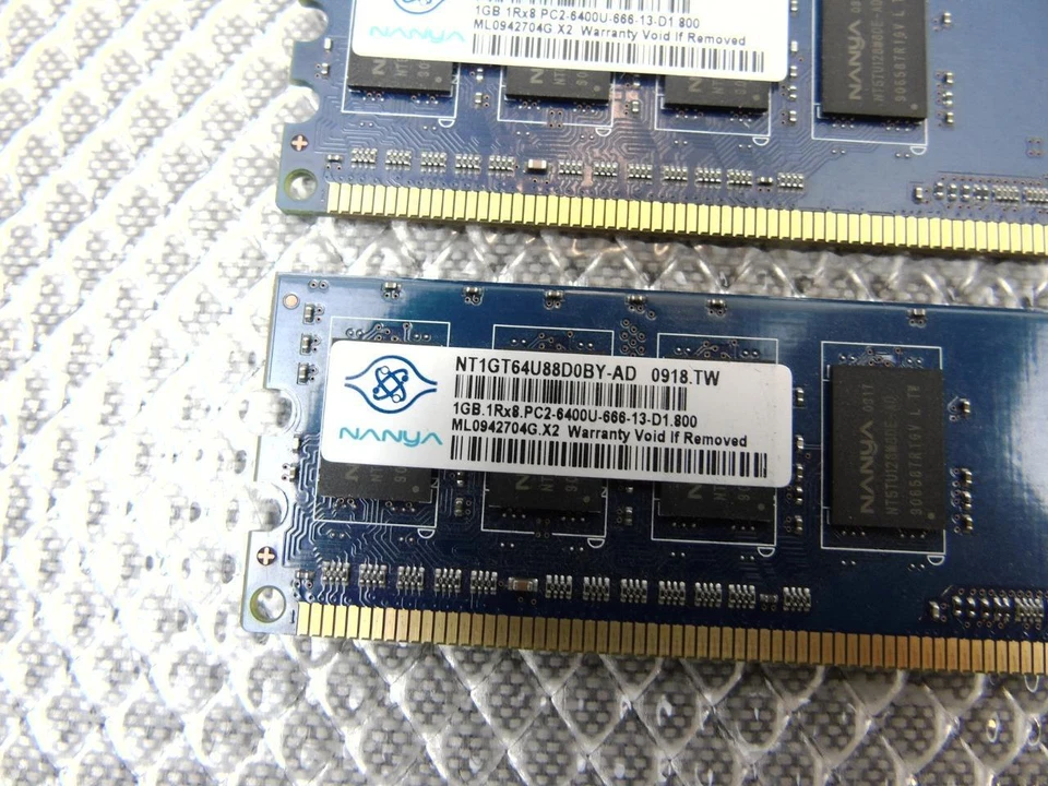 NANYA  2GB (2 x 1GB) PC3-10600U 1333 DDR3 MHz Desktop Memory - NT1GT64U88D0BY-AD - Image 2 of 4