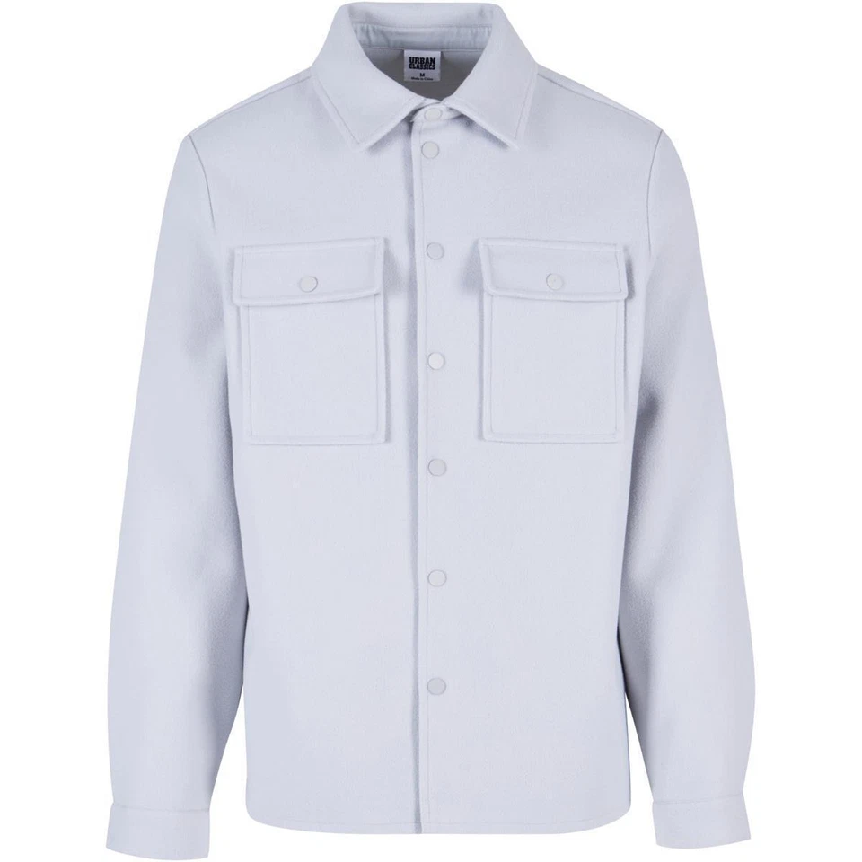 Urban Classics Plain Overshirt Men's Überhemd Shirt Jacket Fake Wool Pockets New - Image 4 of 4