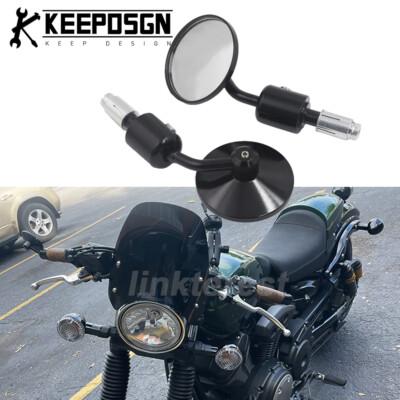 For Yamaha Bolt XSR900 700 Handle Bar End Rearview Side Mirror 7/8'' Black  Round