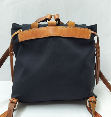 Dooney & Bourke Black Nylon Leather Trim Buckle Flap Closure Backpack Dooney & Bourke Black Nylon Leather Trim Buckle Flap Closure  main image 3