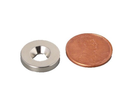 16mm dia x 5mm x 3mm c/sink N42 Pot Magnet - 9.6kg Pull