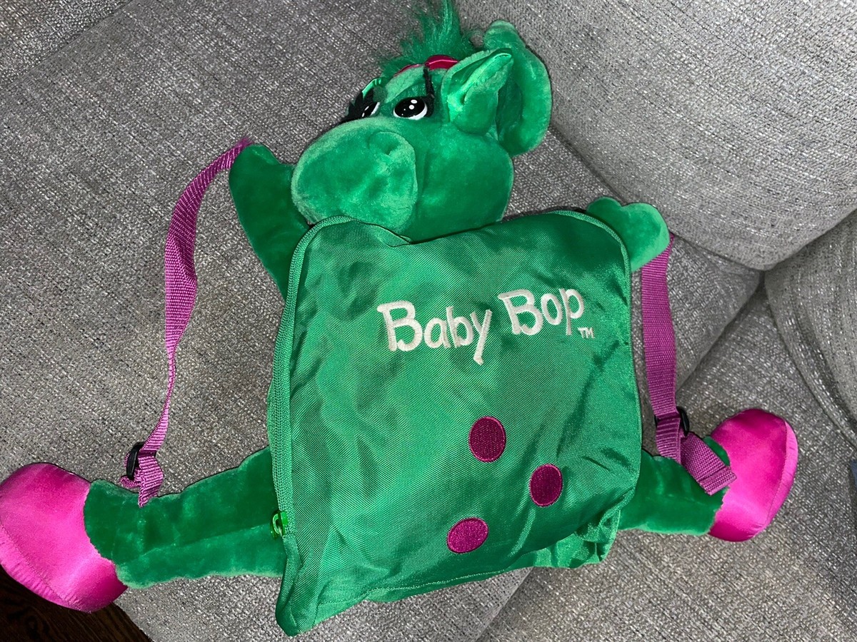 Kids Vintage 1990s Plush Baby Bop Backpack Barney The Dinosaur