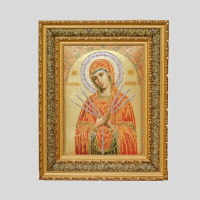 Virgen de las Siete Espadas 17  x 21  Cushioned Surface Frame New 3040D