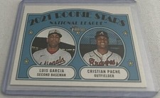 2021 Topps Heritage Baseball Cristian Pache Luis Garcia Jr. Rookie #109