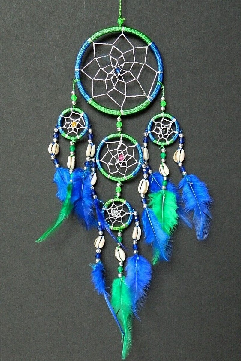 AlterImage Dreamcatcher Glow In The Dark Necklace Set – 3 Pendant Set With Green, Blue & Sky Blue Stones