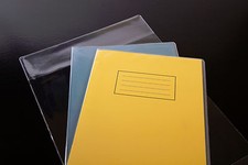 10x clear plastic SCHOOL EXERCISE BOOK COVERS 9" x 7" - MADE IN UK