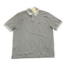 Tommy Bahama Mens Striped Polo Shirt Regular Fit Short Sleeve Harbor Gray Sz M