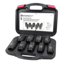 Powerbuilt 9 Piece Deluxe Axle Nut Socket Set, Tools for Removing Front Wheel...