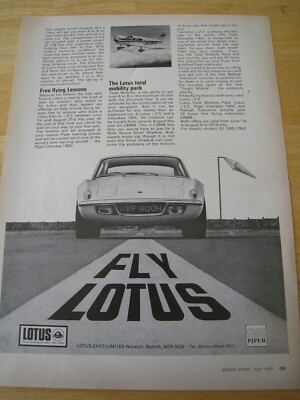 FLY LOTUS PIPER CHEROKEE 140C 1970 WERBUNG CA. A4 GRÖSSE FEILE C