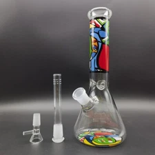 25cm Postmodernism Graffiti Water Pipe Glass Bong Hookah Smoking Pipes Shisha