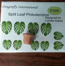 Dollhouse Miniature Split Leaf Philodendron Plant Kit with Pot 1:12 Scale
