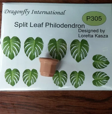 DRAGONFLY INTERNATIONAL Dollhouse Miniature Split Leaf Philodendron Plant Kit with Pot 1:12 Scale