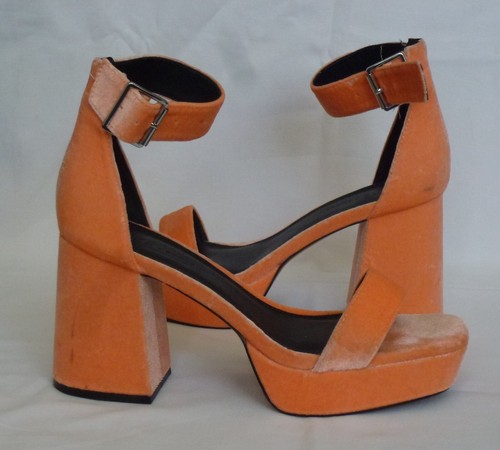LADIES ASOS BLOCK HEEL FASHION SHOES - NEW - COLOR ORANGE - Picture 5 of 7