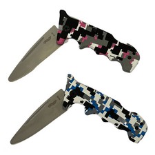 Walther Kindermesser Junior Knife mit Gürtelholster für Camping Messer blau/pink