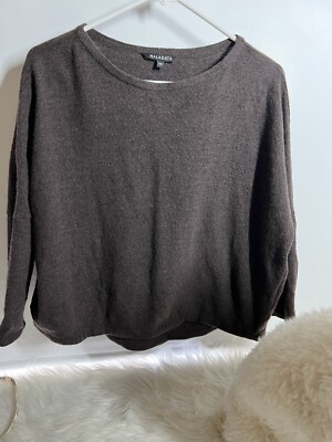 Women's Brown Long Sleeve Pullover Super Sof SHORT Sweater