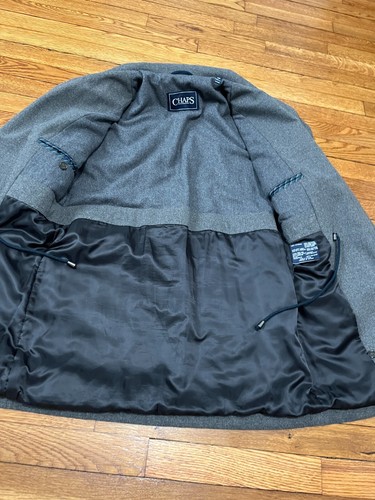 Chaps Mens Dress Coat Size 38R Gray Wool Blend Full Zip Pockets Lined Jacket - Picture 6 of 8