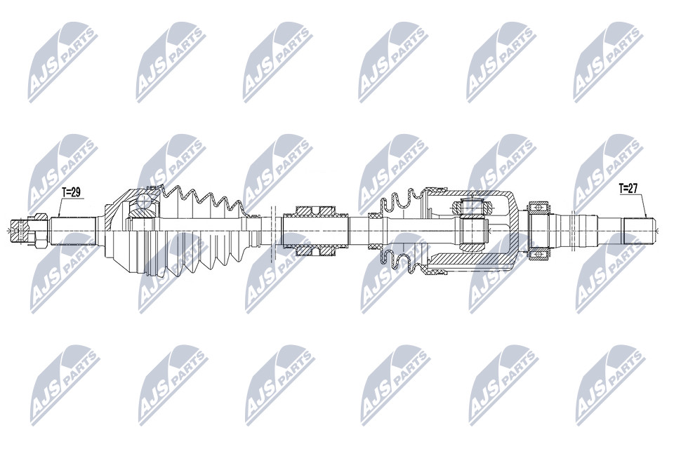 Driveshaft Front Axle Right CVT automatic transmission (stepless) NPW-NS-160 NTY - Image 7