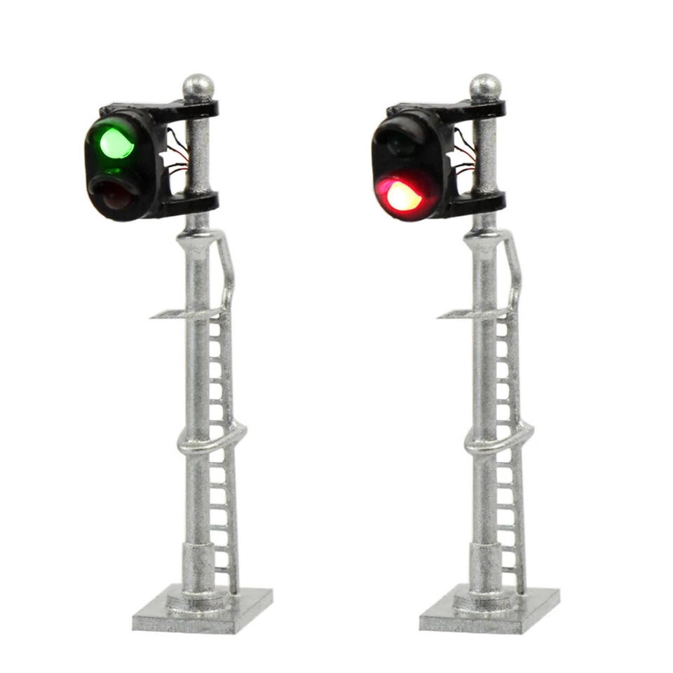 3pcs Model Railway N Scale 1:160 Track Signals 2-LEDs Green Red Block Lights - Image 3 of 4