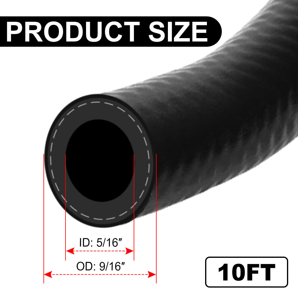 Snapklik.co : 5/8 Fuel Fuel Injection Hose Line Push Lock NBR Rubber SAE 30R7 10ft 300psi For