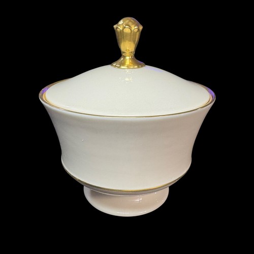 Lenox Lyric Glas mit Deckel Goldrand Bonboniere Vintage China