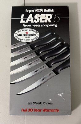 Regent Sheffield Laser 5 Steak Knife Set - New Open Box