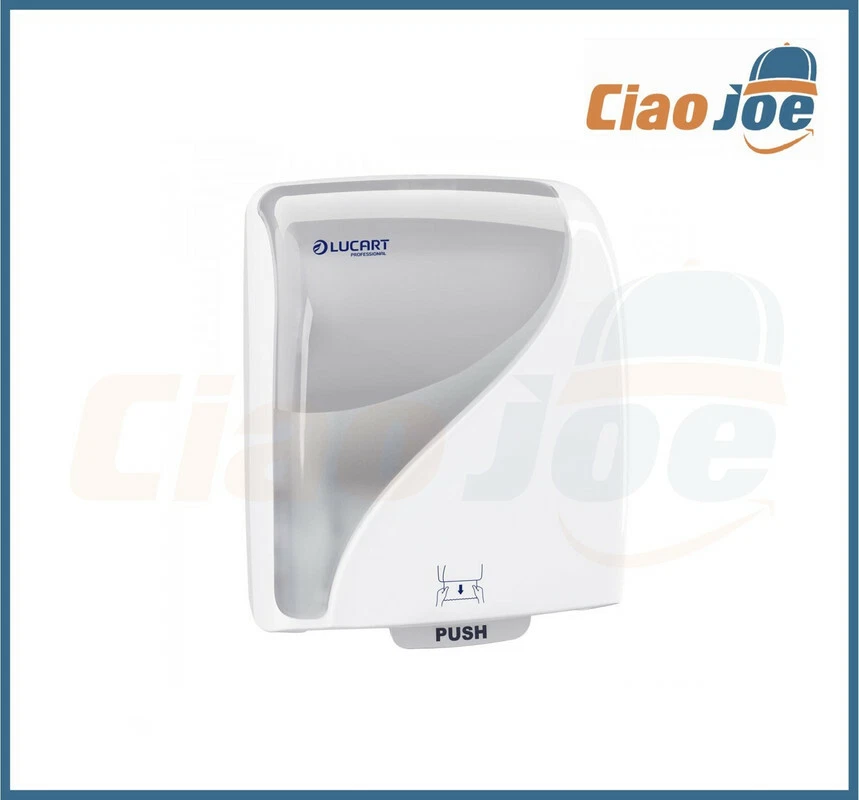 Dispenser Autocut Bianco Lucart Identity per Rotoli 155ID Asciugamani