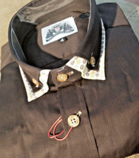 NWT Bogosse men's size 5 XL Long sleeve button down Shirt Solid/Royal Cross l