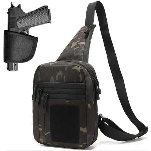 Tactical Gun Bag Pistol Holster Concealed Carry Chest Crossbody Pack Handgun Bag - Picture 12 of 13