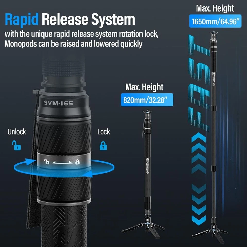Sirui SVM-165 3-Section Carbon Fiber Monopod - Image 2 of 4