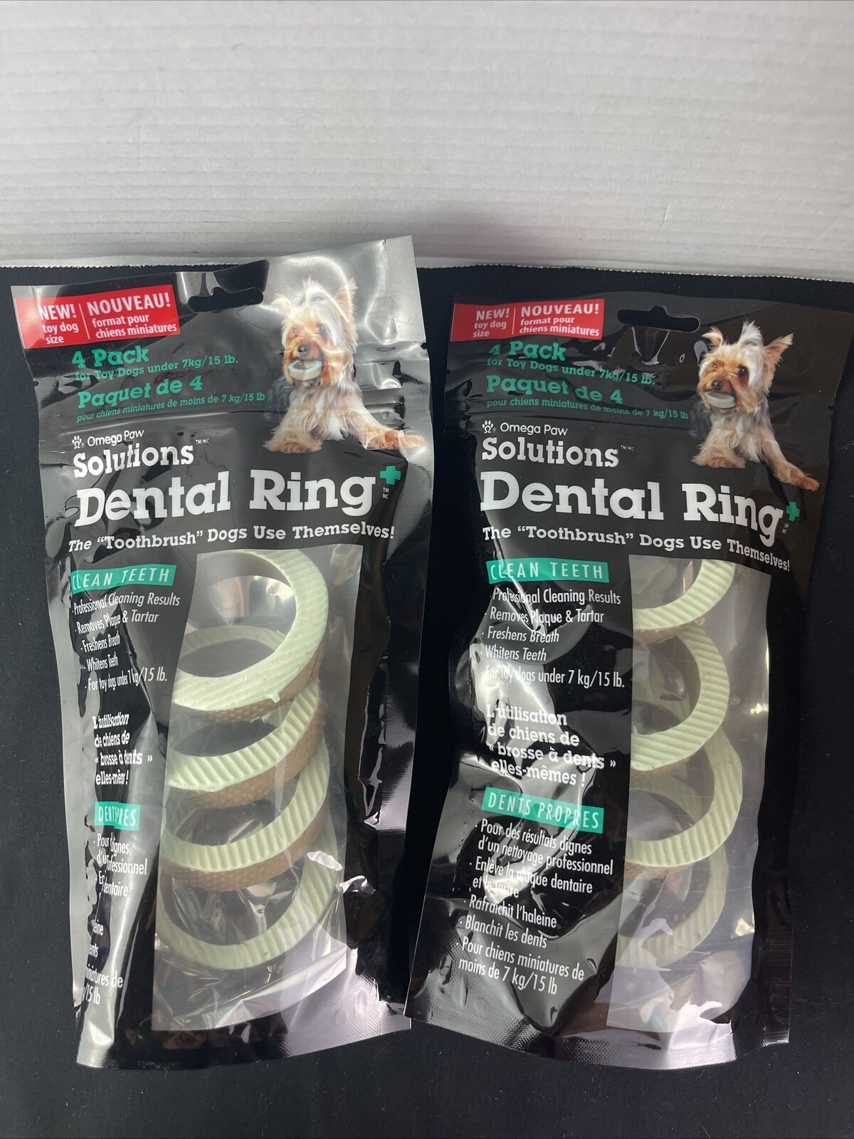 2 PK Omega Paw Dog Dental Ring ,Size Small