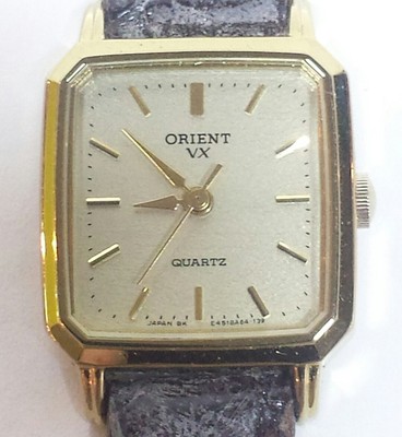 Orologio ORIENT Donna mm19x20 dorato New Old Stock cinturino lucertola  originale | eBay