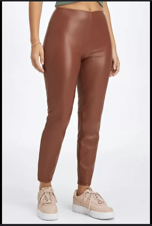 Fabletics Brown Vegan Leather Leggings. Size XL 16-18. BNWTS. High Rise RRP  £89