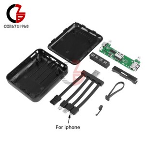 DIY 18650 Power Bank Kits 4-Wire Micro USB Type-C Battery Charge Storage Box LED