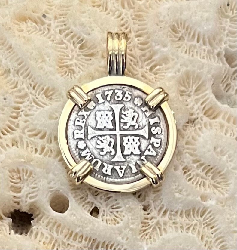 Coins Piece Of Eight Necklace Spanish Colonial 1745 Reales Silver