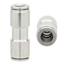 10 x 1/8" OD Nickel Plated Brass Metal Push In to Connect Tube Fitting Union