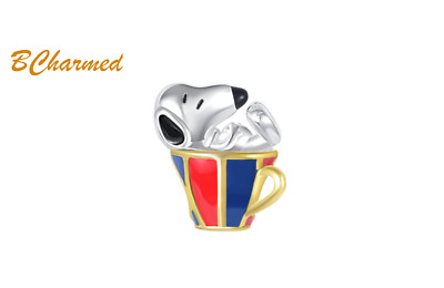 Erdnüsse Snoopy Hängelarmband Charm Echt Sterlingsilber 925 & Beutel