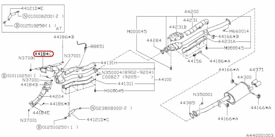 Subaru OEM Catalytic Converter Gasket Turbocharger Gasket 44022AA180 — 第 3/4 张图片