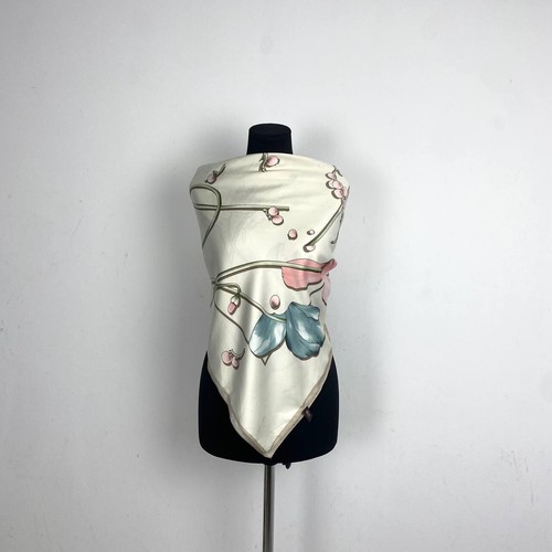 Bufanda de seda con gráfico de flores Gucci vintage para mujer años 90 - Imagen 3 de 12