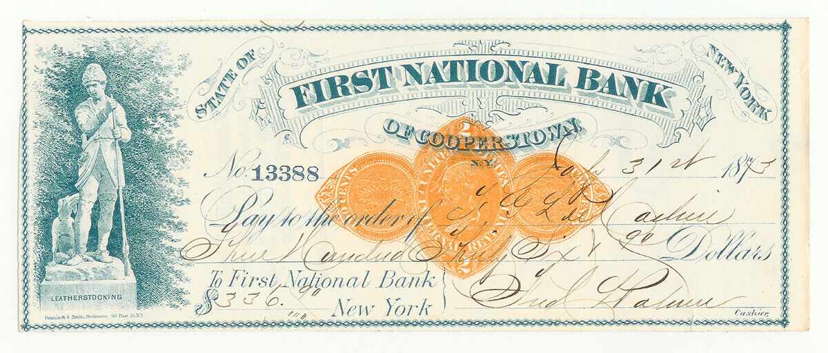 12周年記念イベントが United States Bank check - 1873 XF National 気質アップ First