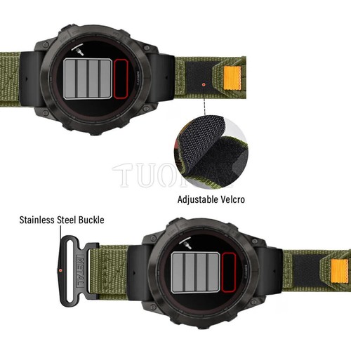 Für Garmin Fenix 8 47 mm 51 mm Quick Fit Silikon/Nylon Band Uhrenarmband Armband - Bild 125 von 166