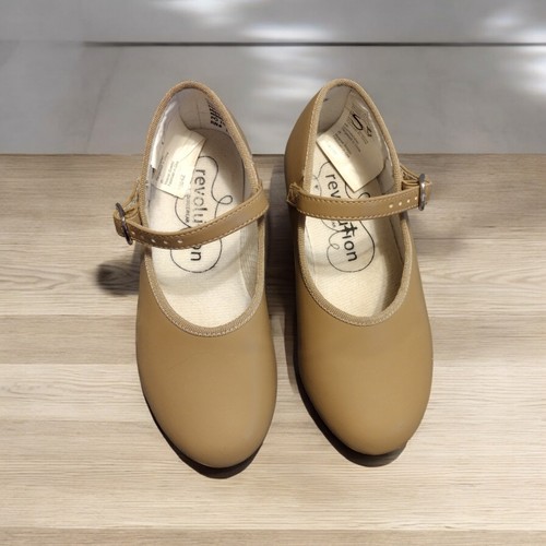 Revolution Ropa de Baile Tap Zapatos Cuero Sintético Tostado Niños 13 Hebilla Cierre