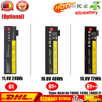 61 61+ 61++ AKKU FÜR Lenovo Thinkpad T470 T480 T570 T580 P51s 01AV427 01AV423