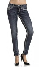 Rock Revival Pilar Skinny Stretch Jeans Women  s Size 28 Dark Blue NEW 169