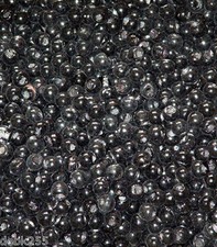 Glass Crow Beads 9mm Round BLACK 4 oz pkt 150 