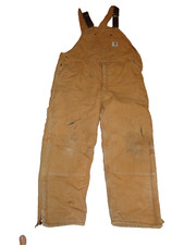 Carhartt Double Knee Bib Overalls 42" X 30" Helmets To Hardhats