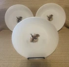 Fire-King Game Birds Vintage Milk Glass Dinner Plates, Mallard Duck, set of 3