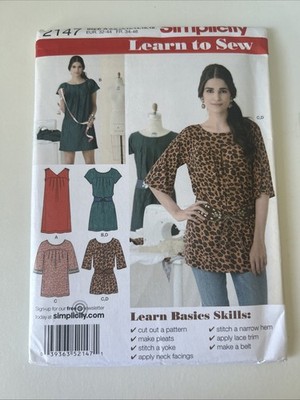 Simplicity 2147 Size 6-18 Miss Mini Dress And Tunic Uncut