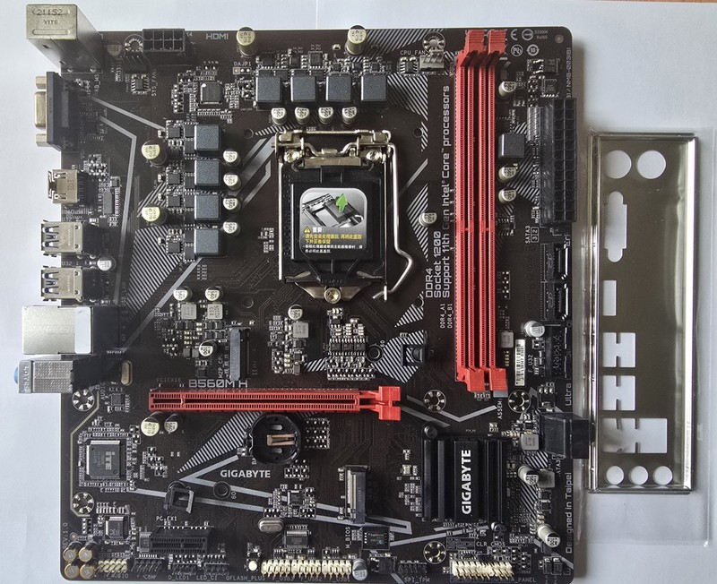 Gigabyte B560M H Motherboard LGA 1200 + I/O Shield | For Parts / Not Working